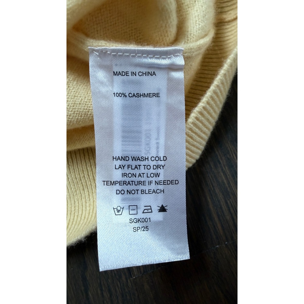 Quince Crewneck Sweater 100% Mongolian Cashmere Pale Yellow Size M Minimalist - Picture 6 of 6